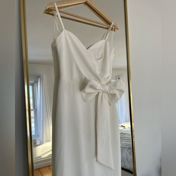 White Maxi Bridal Shower Dress with Bow from Red Dress size M new with tags - Picture 9 of 16